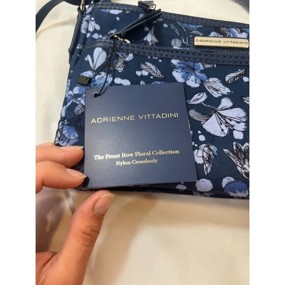ADRIENNE VITTADINI Front Row Floral Collection Navy Floral Crossbody Bag - Picture 12 of 13